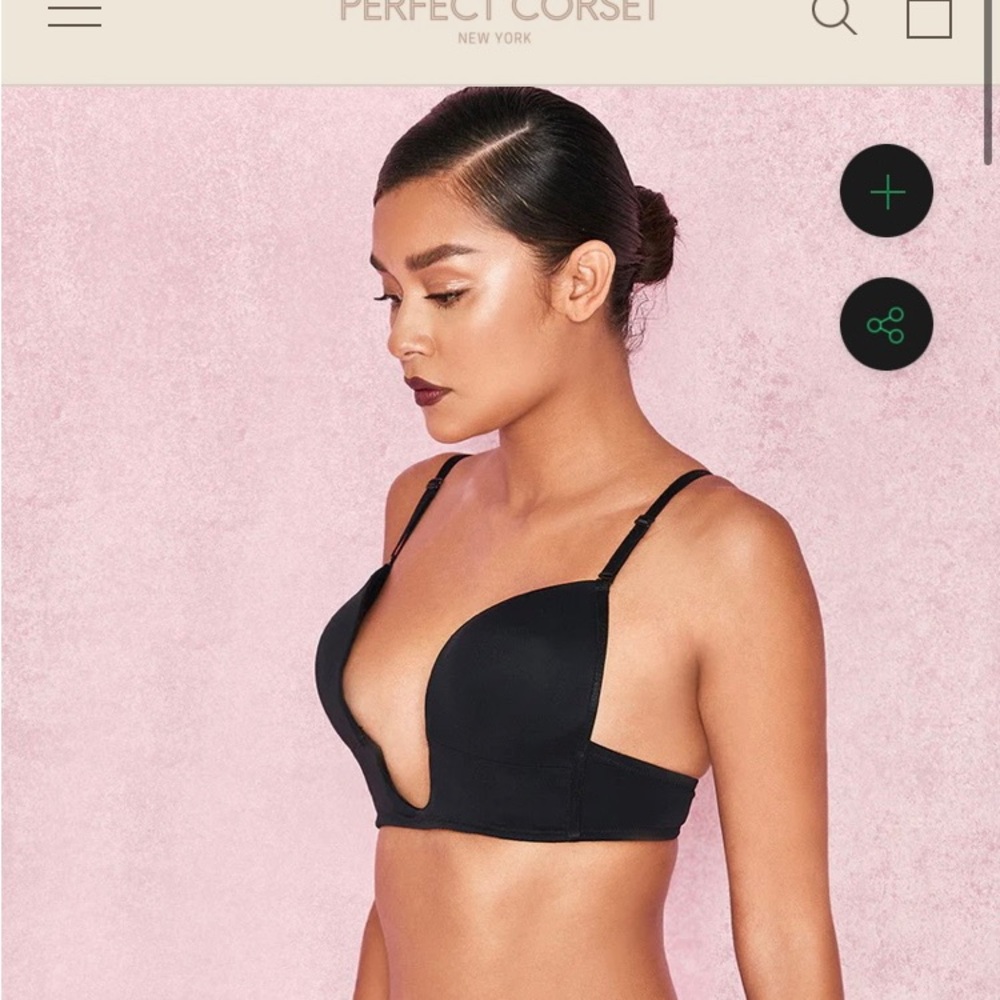 My Perfect Corset NY PLUNGE SELF ADHESIVE BRA, black, 34 C, NWT